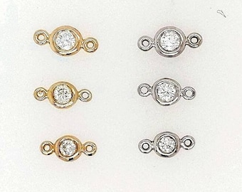 14k Gold Diamond Bezels for Jewelry Making / Natural Untreated Diamonds / Solid Gold / Create your Own Jewelry / Gift For Her /