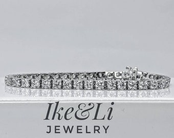 Diamond Tennis Braclet 7.10ct. Tw. Diamond 14k White Gold / Natural Untreated Diamonds / Luxurious Bracelet / Anniversary Gift for Her