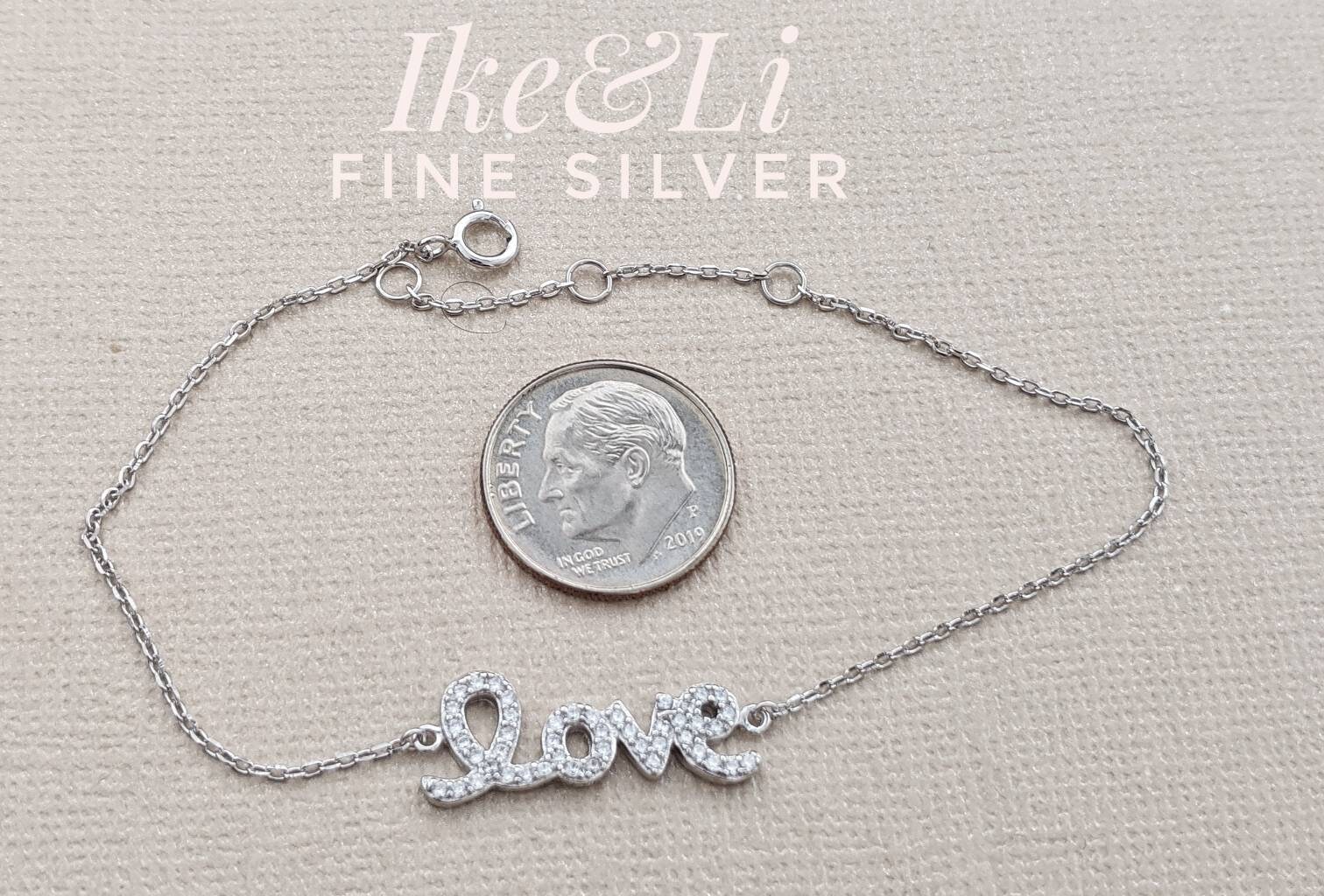 アクセサリー silver 925 love bracelet Amazon.com: 925 Sterling Silver Double Heart Bracelet for