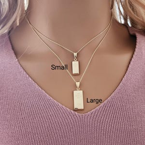 Gold Bar Pendant 14k Yellow Gold / Gold Bullion Bar / Gold Brick / Layering / NOT Gold Filled NOT Gold Plated / Gift for Her - Him / Unisex image 2
