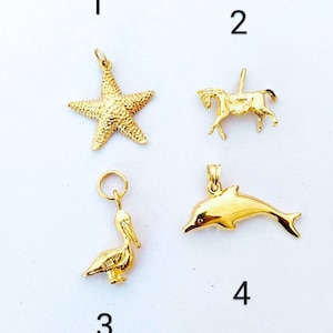 Animal Charms 14k Yellow Gold / Chain is NOT Included / Sold Separately / Gift for Her