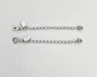 2 Inches Chain Extender for Necklace or Bracelet 925 Sterling Silver / Adjustable / Removable / Attach Your Own