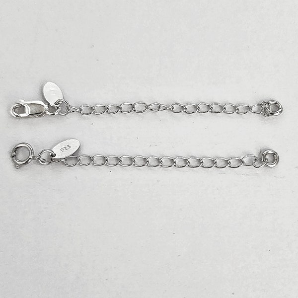 2 Inches Chain Extender for Necklace or Bracelet 925 Sterling Silver / Adjustable / Removable / Attach Your Own