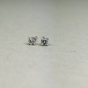 Mini Dainty Diamond Stud Earrings 14k Gold / Second or Third Hole Stud ...