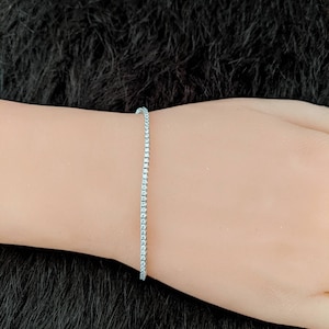 1.50ct. tw. Diamond Tennis Bracelet 14k White Gold / Natural Untreated Diamonds / Dainty Bracelet / Stacking Bracelet / Gift for Her