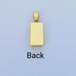 Gold Bar Pendant 14k Yellow Gold / Gold Bullion Bar / Gold Brick / Layering / NOT Gold Filled NOT Gold Plated / Gift for Her - Him / Unisex image 7
