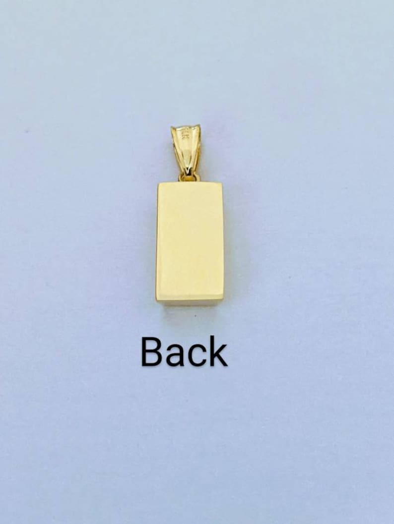 Gold Bar Pendant 14k Yellow Gold / Gold Bullion Bar / Gold Brick / Layering / NOT Gold Filled NOT Gold Plated / Gift for Her - Him / Unisex image 7