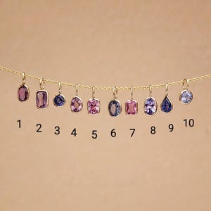 Natural Ceylon Sapphire Charms 14 Yellow Gold Bezel / Natural Not Heat Treated / September Birthstone / Gift for Her / Deep Vivid Color