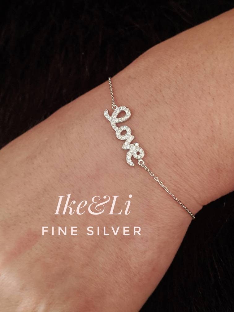 アクセサリー silver 925 love bracelet Love Bracelet 925 Sterling Silver Cubic Zirconia / Layering