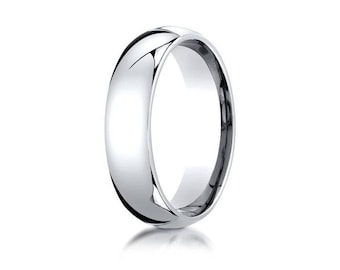 6mm 950 Platinum Wedding Band / Comfort Fit / Solid Plain / Anniversary Gift for Her-Him/ Solid Platinum