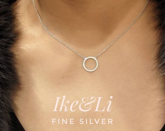 Sterling Silver Jewelry Pendants & Charms Solid CZ Circle Pendant Sterling Silver Jewelry Pendants & Charms Solid CZ Circle Pendant