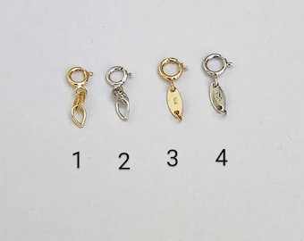 Solid 14k Gold Spring Ring Locks with 14k tag / Real Gold Clasp for Jewelry, Necklace Bracelet, Anklet Locks