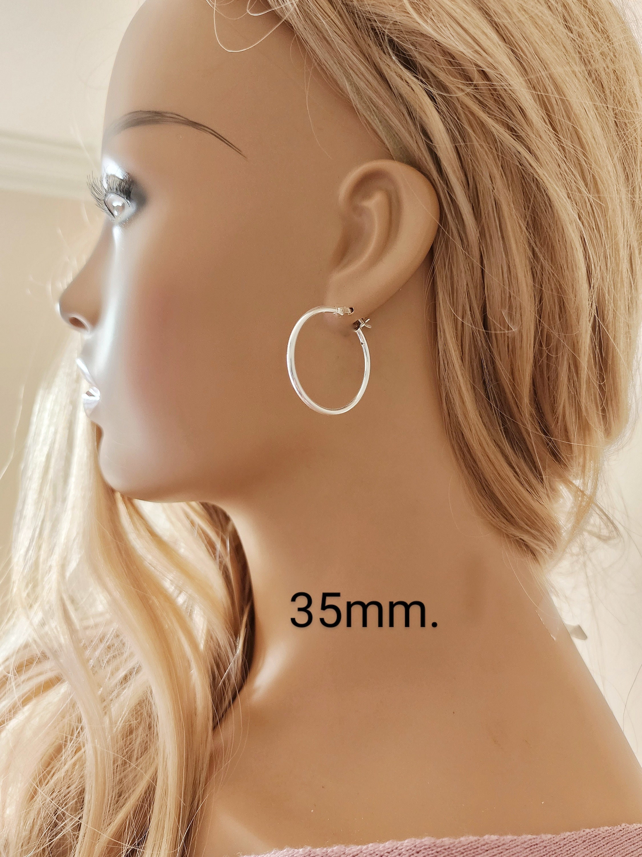 Amazon.com: 925 Sterling Silver Small Silver Hoop Earrings