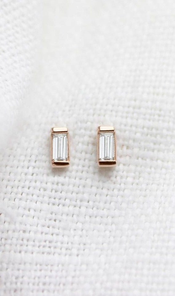 Baguette cut earrings deals