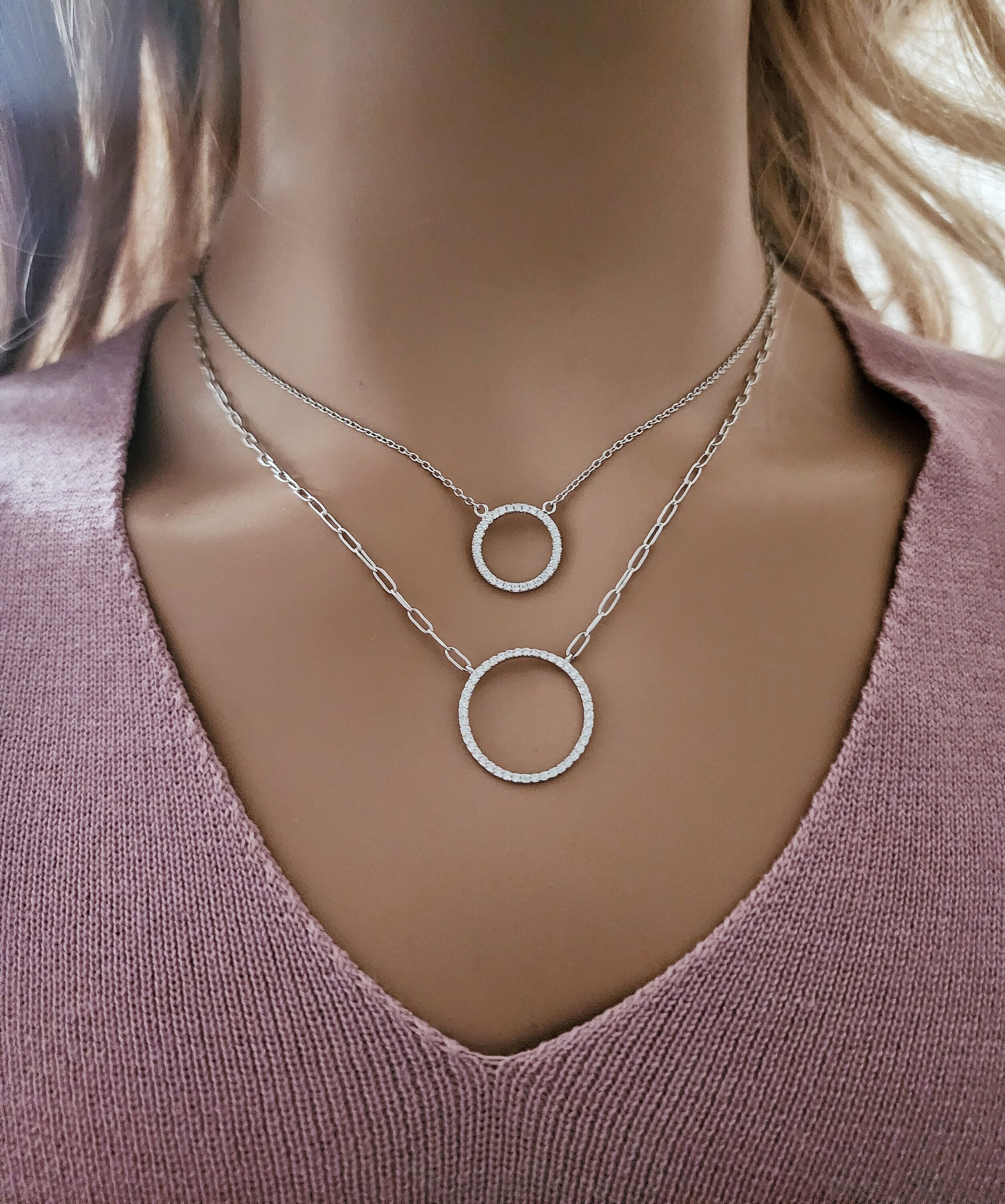Circle of light halo shop necklace jewlr