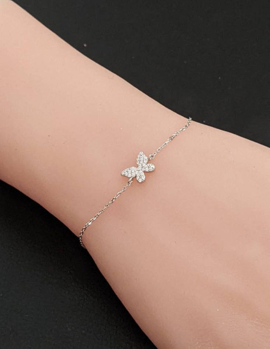 Butterfly Bracelet (Adjustable) - Solid .925 Sterling Silver