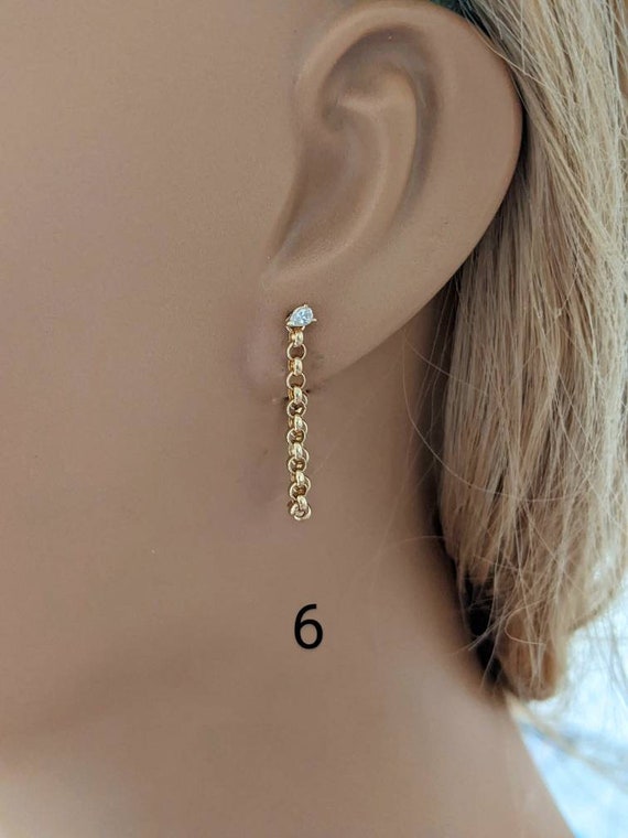 Mevecco Pendientes Aro Bañado Oro 18k Para Mujer Eslabones | Meses Sin Interés