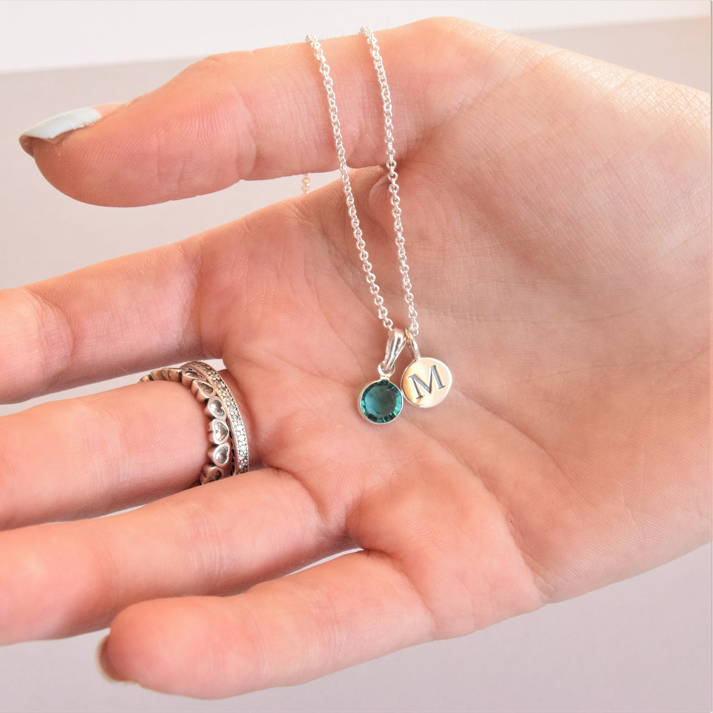 Sterling Silver January Birthstone Necklace Etsy