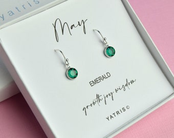 Sterling Silver Birthstone Earrings May