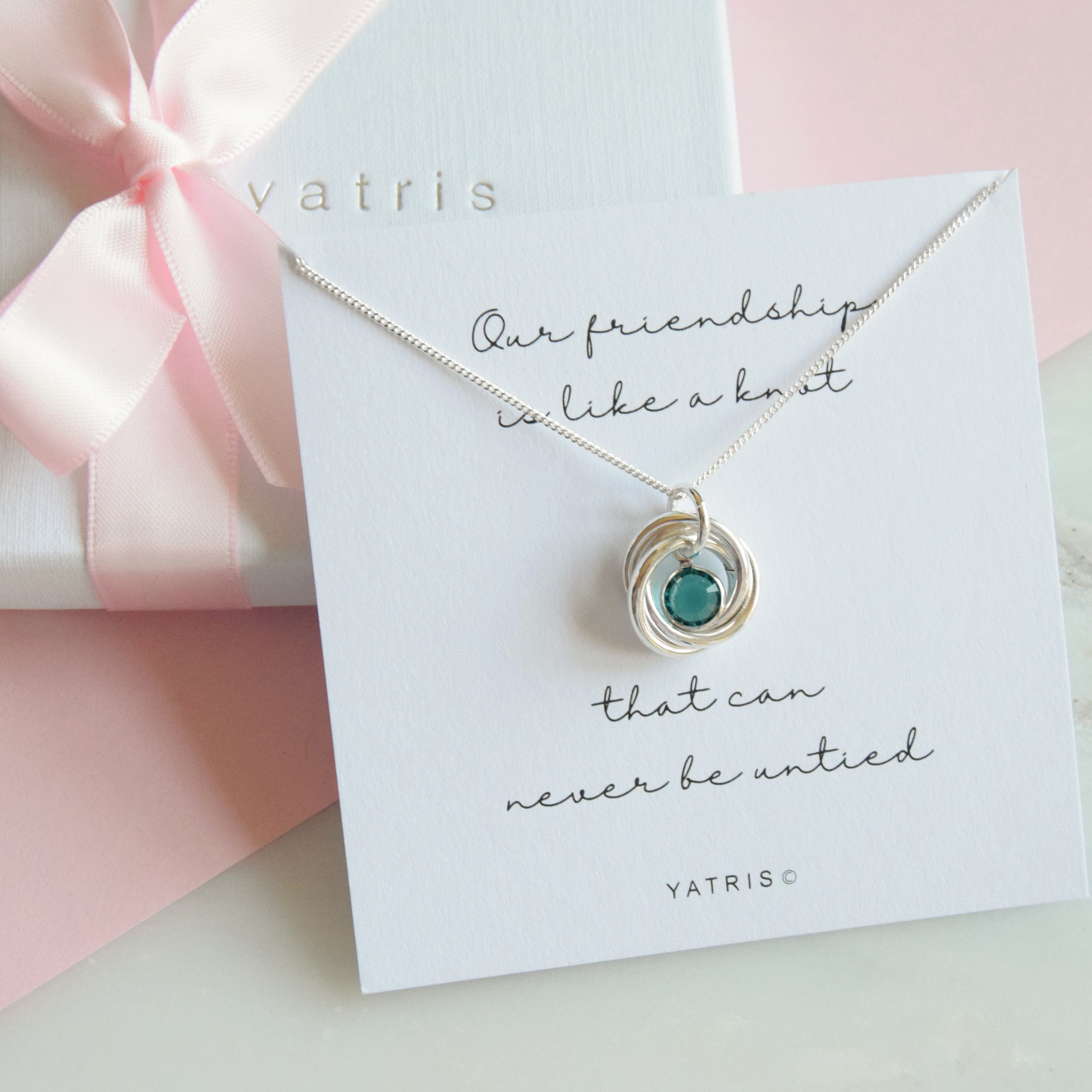 Friendship knot necklace silver deals