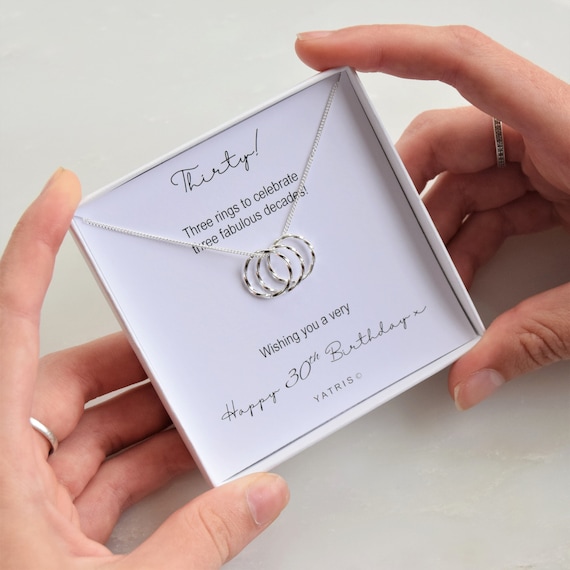 30th birthday necklace 3 rings online