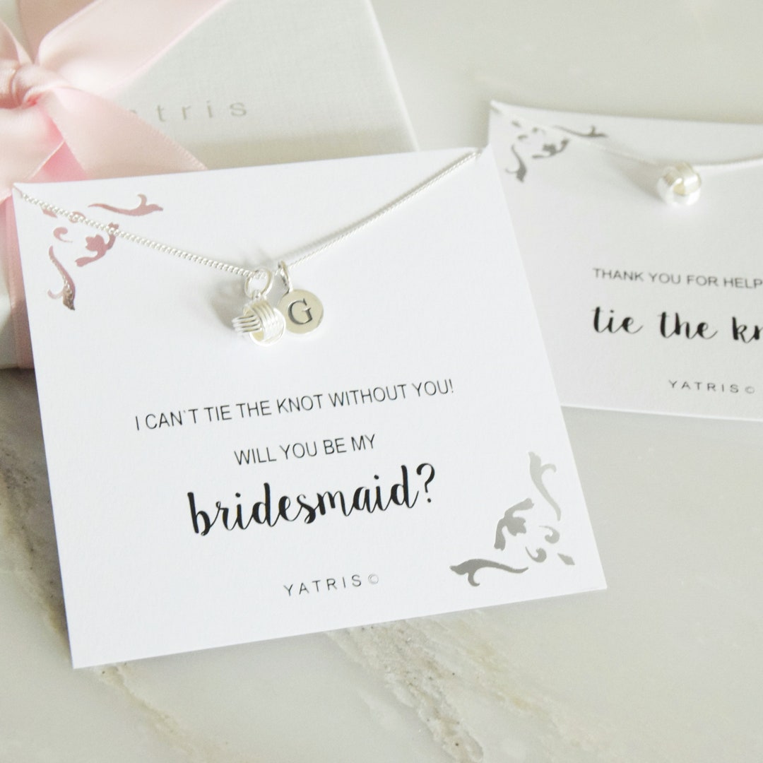 Tie the Knot Necklace Tie the Knot Be My Bridesmaid Bridesmaid Gifts