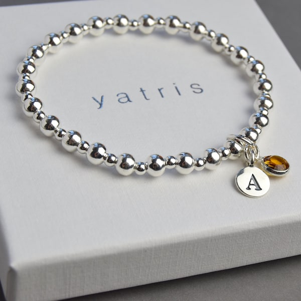 Personalised Sterling Silver Stretch Bracelet