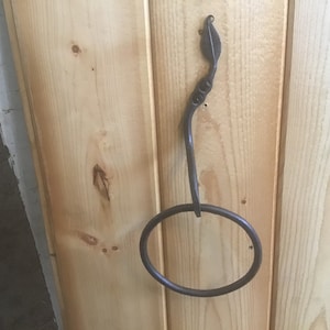 Blacksmith made Leaf Towel Ring