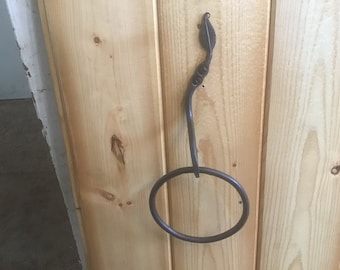 Blacksmith made Leaf Towel Ring