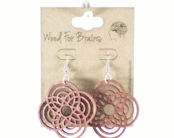 Minimalist earrings laser cut wood