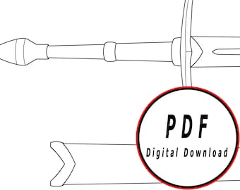 Aragor Long Sword scabbard- template pattern blueprint DIY pdf digital donwload vector printable cosplay costume larp pdf