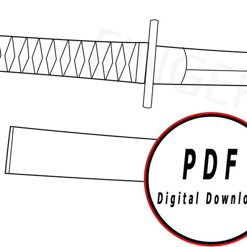 Samurai Katana and Scabbard Generic Type Template/pattern | Etsy
