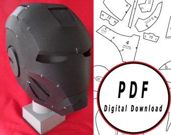 DIY MK 3 eva Foam Helm Vorlage Schnittmuster Blaupause pdf Vektor druckbare digitaler Download Cosplay Kostüm Larp