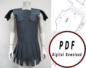 DIY linothorax eva foam greek roman armor pattern blueprint template pdf vector printable digital download cosplay costume larp pdf tutorial