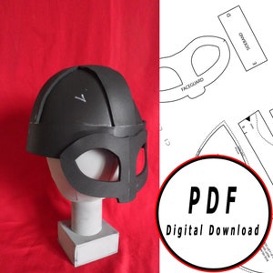 DIY spangenhelm eva foam helmet norse viking template pattern blueprint vector printable digital download cosplay costume larp pdf