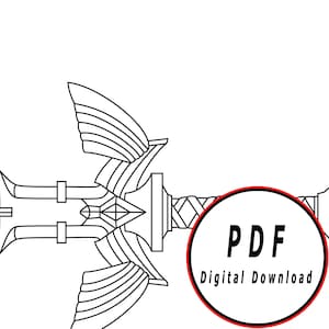 espada vaina DIY plantilla patrón plano DIY pdf descarga digital vector imprimible cosplay traje larp pdf