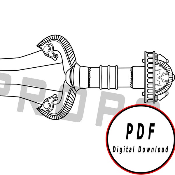 Sword DIY Template pattern blueprint DIY pdf digital donwload vector printable cosplay costume larp pdf