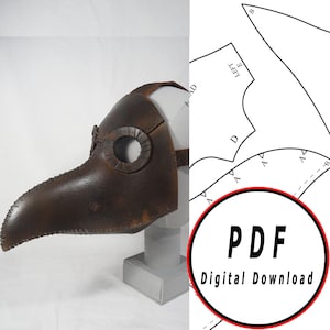 DIY Plague doctor masque eva mousse casque modèle plan modèle pdf vecteur imprimable téléchargement numérique cosplay costume larp pdf tutoriel