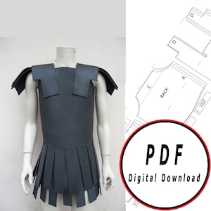 Fai da te linothorax eva schiuma greco-romana armatura modello modello modello pdf vettoriale stampabile download digitale costume cosplay larp pdf tutorial