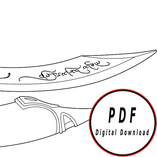 arago hunting dagger DIY template pattern blueprint pdf vector printable digital download cosplay costume larp pdf