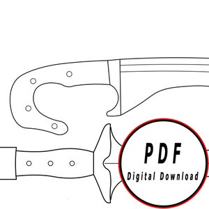 Greco xiphos fai da te Kopis falcata spada modello modello modello fai da te pdf digitale donwload vettoriale stampabile costume cosplay larp pdf