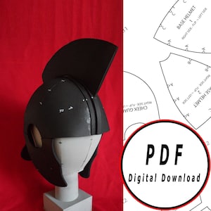 DIY roman eva foam ridge helmet pattern intercisa blueprint template pdf vector printable digital download cosplay costume larp tutorial