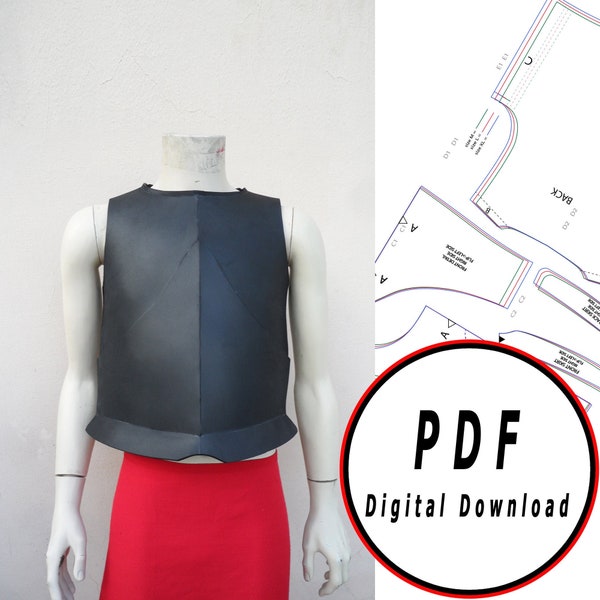 DIY breastplate eva foam knight medieval armor pattern blueprint template pdf vector digital download cosplay costume larp tutorial