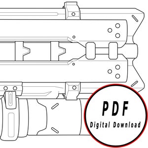 Soldado arma DIY plantilla patrón blueprint DIY pdf descarga digital vector imprimible cosplay traje larp pdf