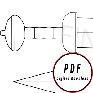 Roman Empire Gladius DIY mainz and pompeii type template pattern blueprint pdf digital donwload vector printable cosplay costume larp pdf