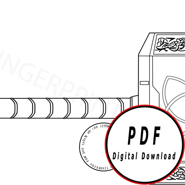 hammer DIY  template pattern tv series movie blueprint DIY pdf digital donwload vector printable cosplay costume larp pdf