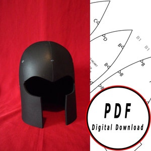 DIY simple basic superhero  eva foam helmet pattern blueprint template vector printable digital download cosplay costume larp pdf tutorial