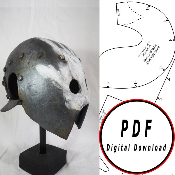 DIY Berserk eva foam helmet Template pattern blueprint pdf vector digital download cosplay costume larp