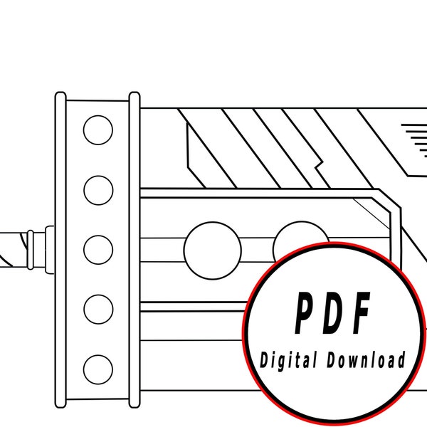 Buster sword remake template/pattern tv series movie blueprint DIY pdf digital donwload vector printable cosplay costume larp pdf