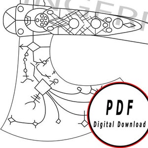 Hacha DIY plantilla patrón plano DIY pdf descarga digital vector imprimible cosplay traje larp pdf